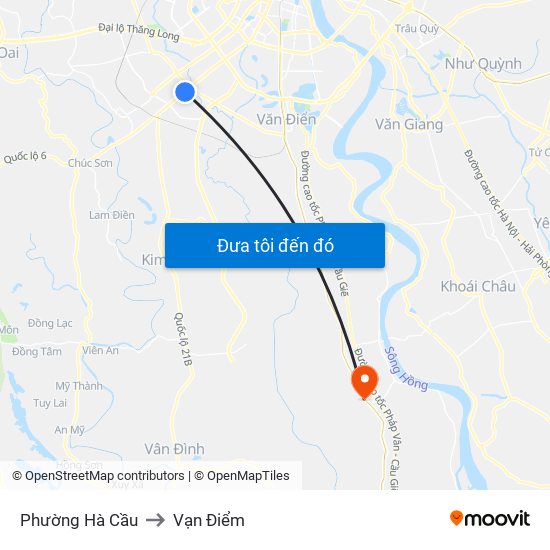 Phường Hà Cầu to Vạn Điểm map