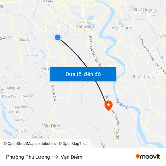 Phường Phú Lương to Vạn Điểm map