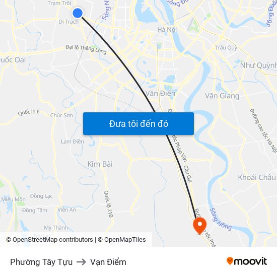 Phường Tây Tựu to Vạn Điểm map