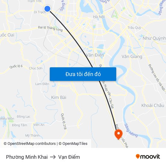Phường Minh Khai to Vạn Điểm map