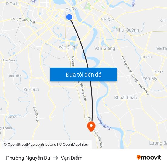 Phường Nguyễn Du to Vạn Điểm map
