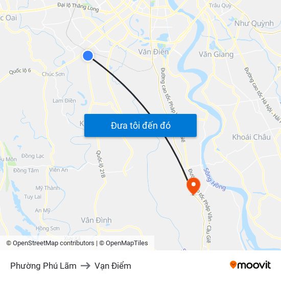 Phường Phú Lãm to Vạn Điểm map