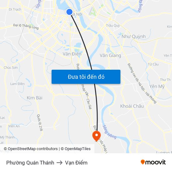 Phường Quán Thánh to Vạn Điểm map