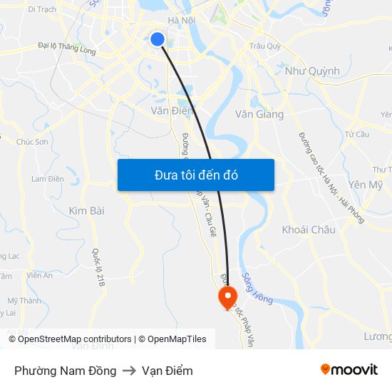 Phường Nam Đồng to Vạn Điểm map