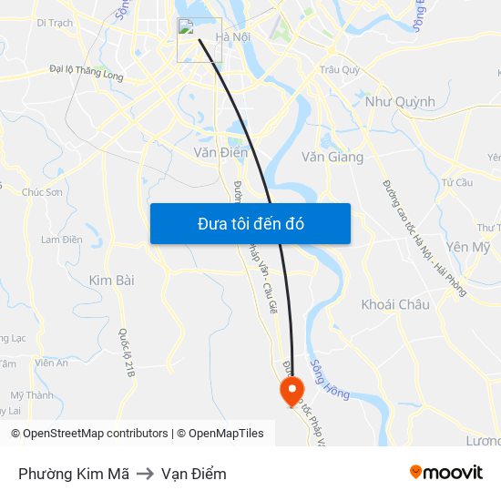 Phường Kim Mã to Vạn Điểm map