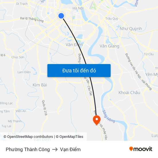 Phường Thành Công to Vạn Điểm map