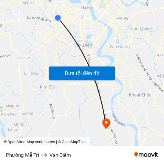 Phường Mễ Trì to Vạn Điểm map