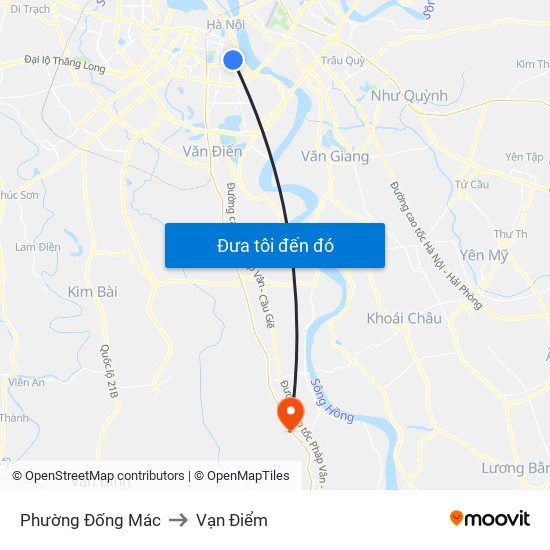 Phường Đống Mác to Vạn Điểm map