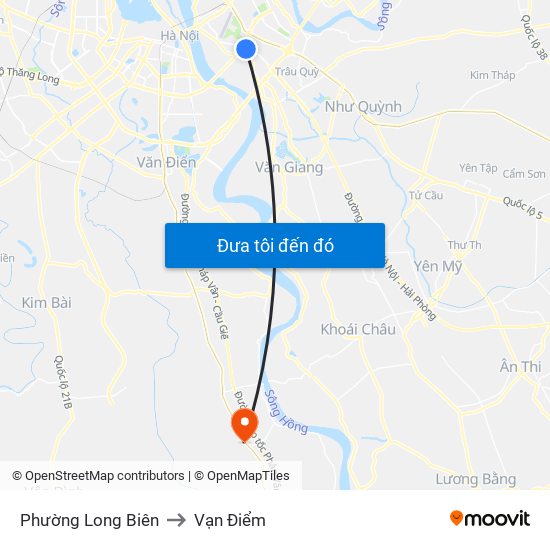 Phường Long Biên to Vạn Điểm map