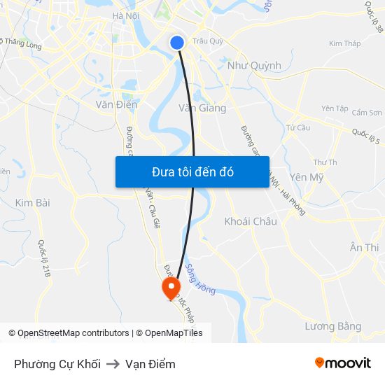 Phường Cự Khối to Vạn Điểm map