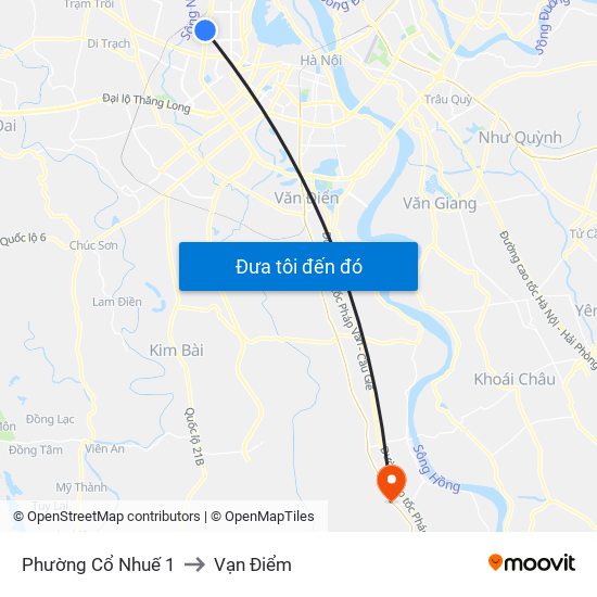 Phường Cổ Nhuế 1 to Vạn Điểm map