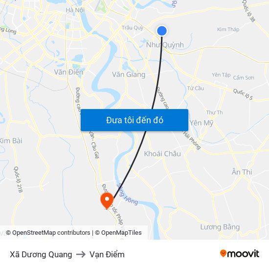 Xã Dương Quang to Vạn Điểm map