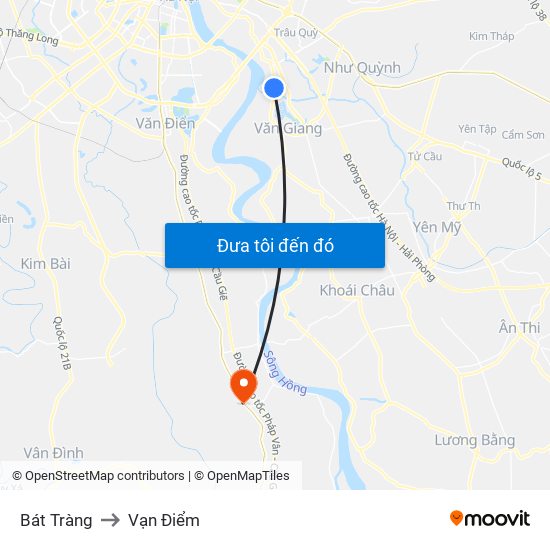 Bát Tràng to Vạn Điểm map