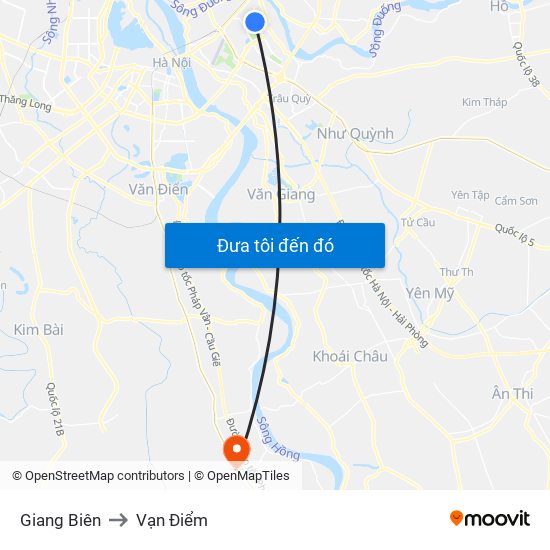 Giang Biên to Vạn Điểm map