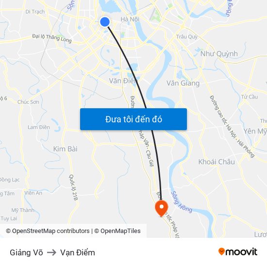 Giảng Võ to Vạn Điểm map