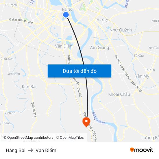 Hàng Bài to Vạn Điểm map