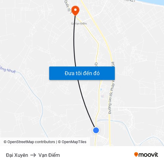 Đại Xuyên to Vạn Điểm map