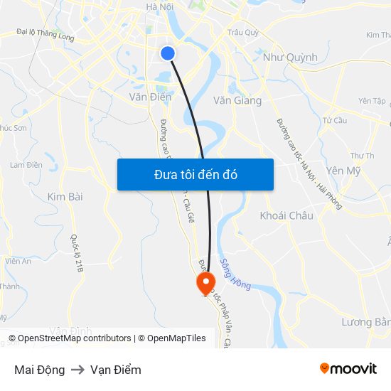 Mai Động to Vạn Điểm map