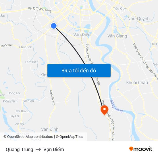 Quang Trung to Vạn Điểm map