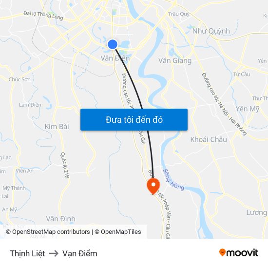 Thịnh Liệt to Vạn Điểm map