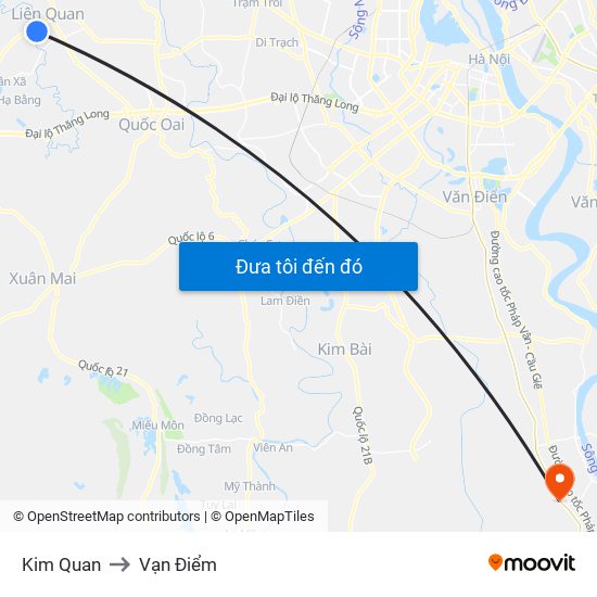 Kim Quan to Vạn Điểm map