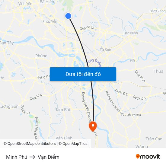Minh Phú to Vạn Điểm map