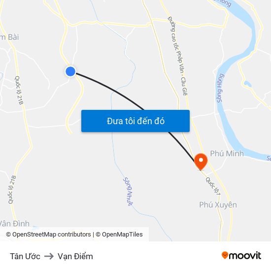 Tân Ước to Vạn Điểm map