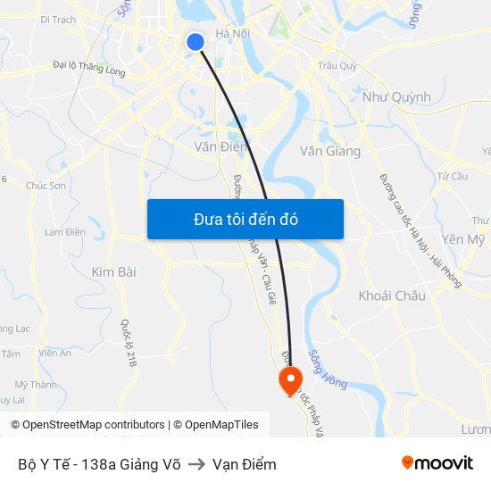 Bộ Y Tế - 138a Giảng Võ to Vạn Điểm map