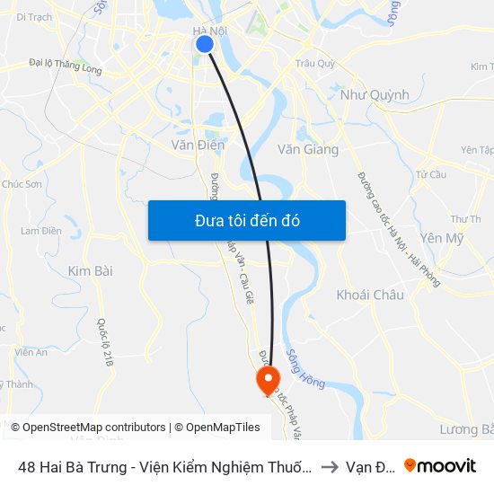 48 Hai Bà Trưng - Viện Kiểm Nghiệm Thuốc Trung Ương to Vạn Điểm map