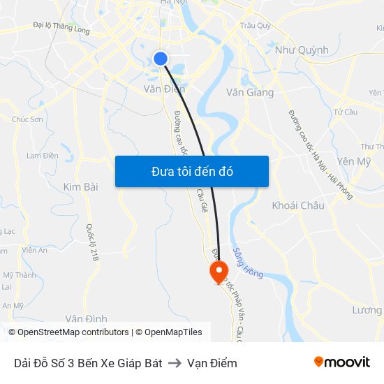 Dải Đỗ Số 3 Bến Xe Giáp Bát to Vạn Điểm map