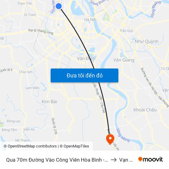 Qua 70m Đường Vào Công Viên Hòa Bình - Phạm Văn Đồng to Vạn Điểm map