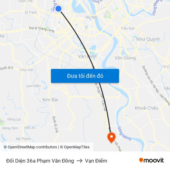 Đối Diện 36a Phạm Văn Đồng to Vạn Điểm map