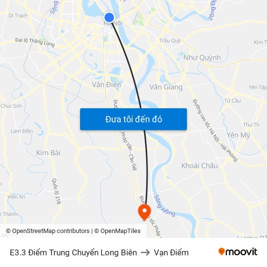 E3.3 Điểm Trung Chuyển Long Biên to Vạn Điểm map