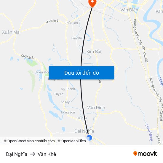 Đại Nghĩa to Văn Khê map