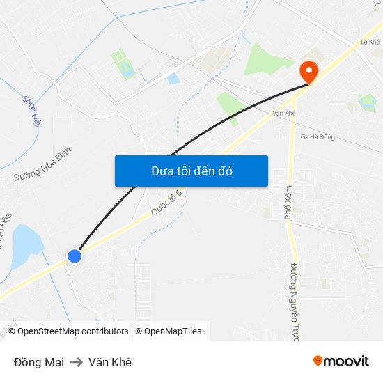 Đồng Mai to Văn Khê map
