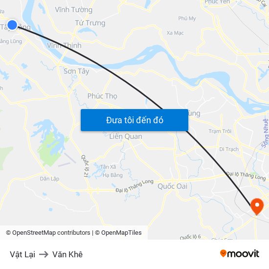 Vật Lại to Văn Khê map