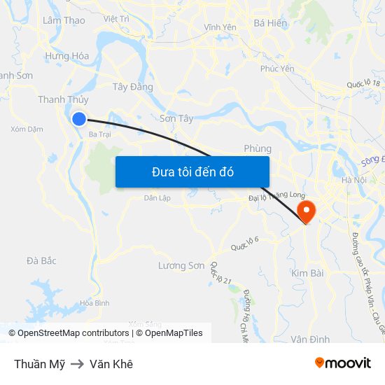 Thuần Mỹ to Văn Khê map