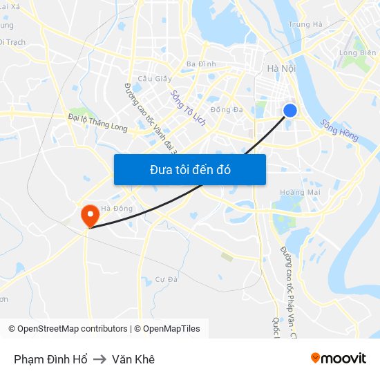 Phạm Đình Hổ to Văn Khê map