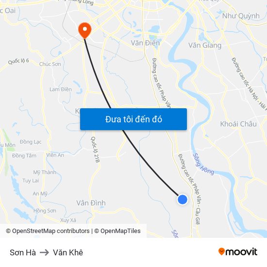 Sơn Hà to Văn Khê map