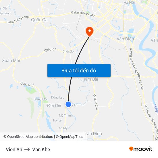 Viên An to Văn Khê map