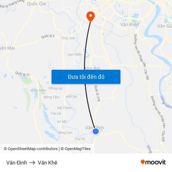 Vân Đình to Văn Khê map