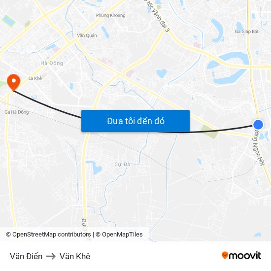 Văn Điển to Văn Khê map