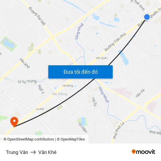 Trung Văn to Văn Khê map