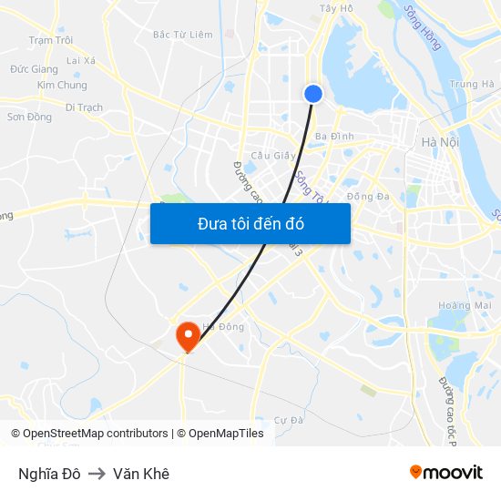 Nghĩa Đô to Văn Khê map