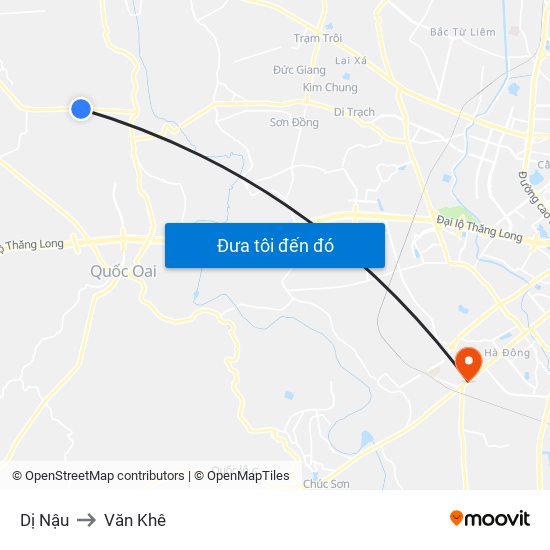 Dị Nậu to Văn Khê map
