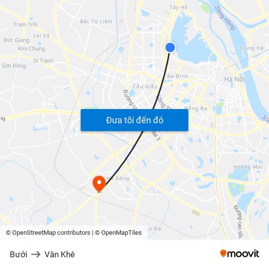 Bưởi to Văn Khê map