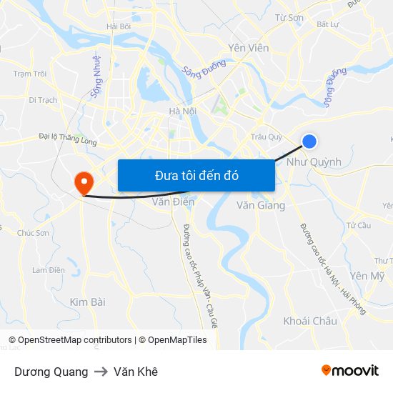 Dương Quang to Văn Khê map