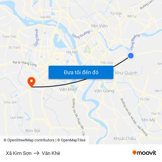 Xã Kim Sơn to Văn Khê map