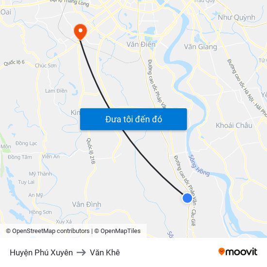 Huyện Phú Xuyên to Văn Khê map