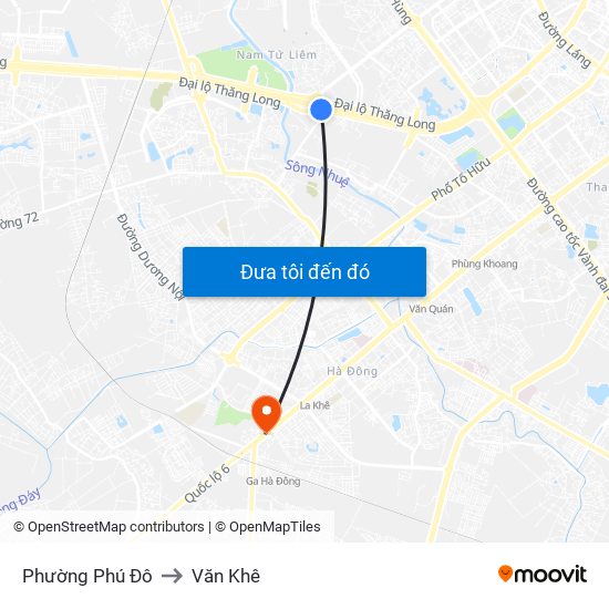 Phường Phú Đô to Văn Khê map